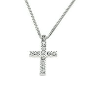 Coofanin Necklaces & Pendants Hip Hop Men Women Jewelry Bling Rhinestone Crystal Cross Pendant Necklace (Silver )
