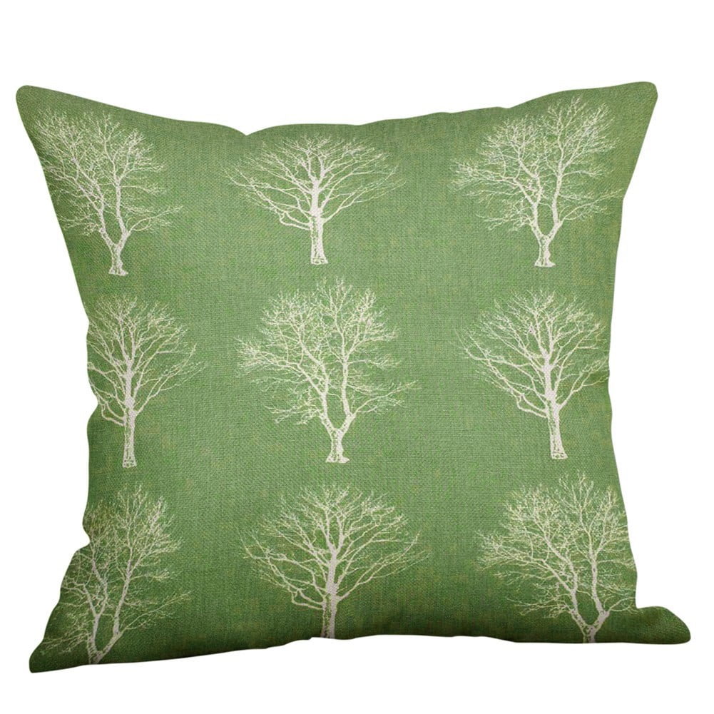Coofanin Pillow Case Green Lime Natural Cream Cotton Linen Pillow Case