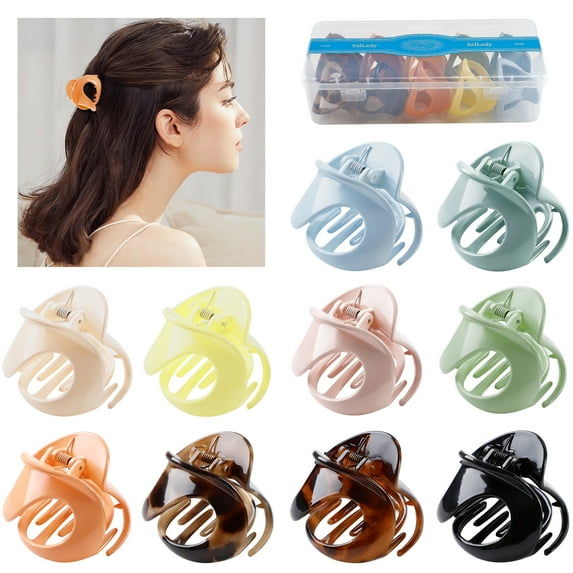 Coofit 10PCS Hair Claw Clip Small Strong Holding Hair Catch Barrette Hair Jaw Clamp Accessories for Hair Women Girls