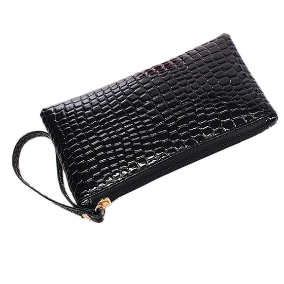 Coofit Crocodile Wristlet Purse Fashion Faux Leather Zip Wristlet Wallet Clutch Wallet for Women