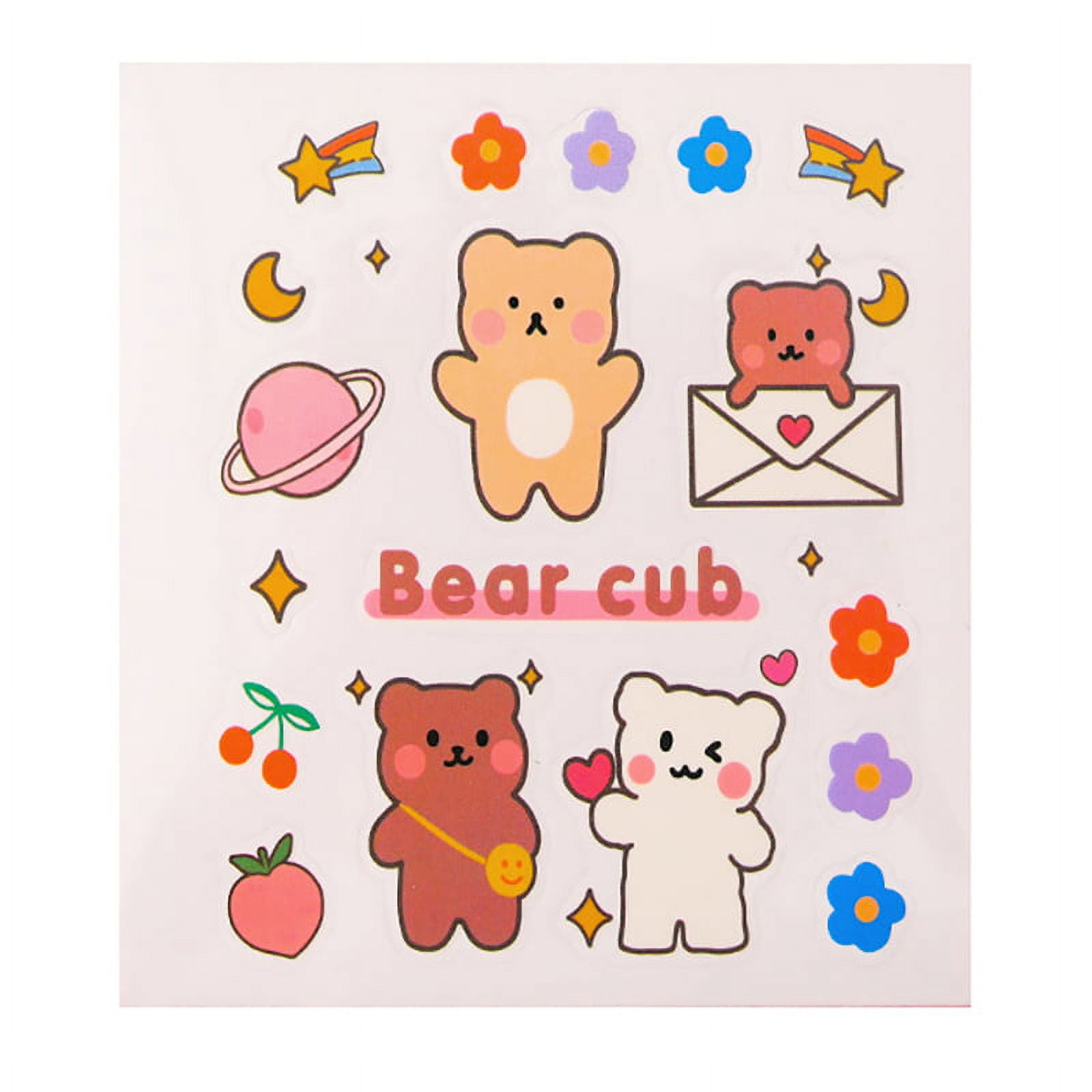 Coofit Journal Stickers Cartoon DIY Cute Planner Stickers Kawaii Scrapbook Stickers for Women Girls, Size: 10*8.5cm(3.94*3.34in), Multicolor