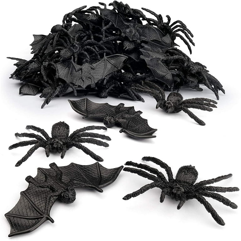 Coogam 48PCS Halloween Spiders Bats Party Favor Decorations Set of