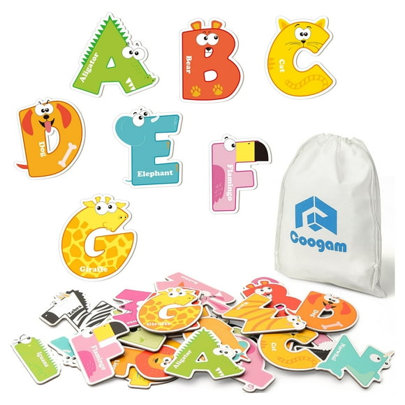 Coogam Magnetic Letters 26Pcs Jumbo Alphabet Fridge Magnets Educational Toy Set for 3 Years Old