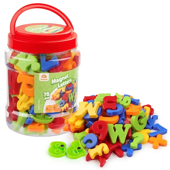 Coogam Magnetic Letters Numbers Alphabet Learning Toy Set of 78pcs for 3 Years Old(Upgraded Version)