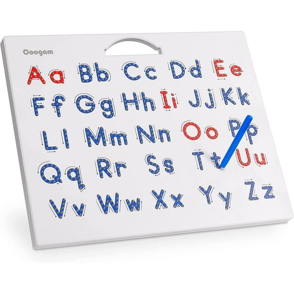 Coogam Magnetic Letters Practicing Board, Magnets Tracing ABC Alphabet Board Learning to Write Uppercase&Lowercase Educational Toy Fine Motor Montessori for 3 4 5 Years Old