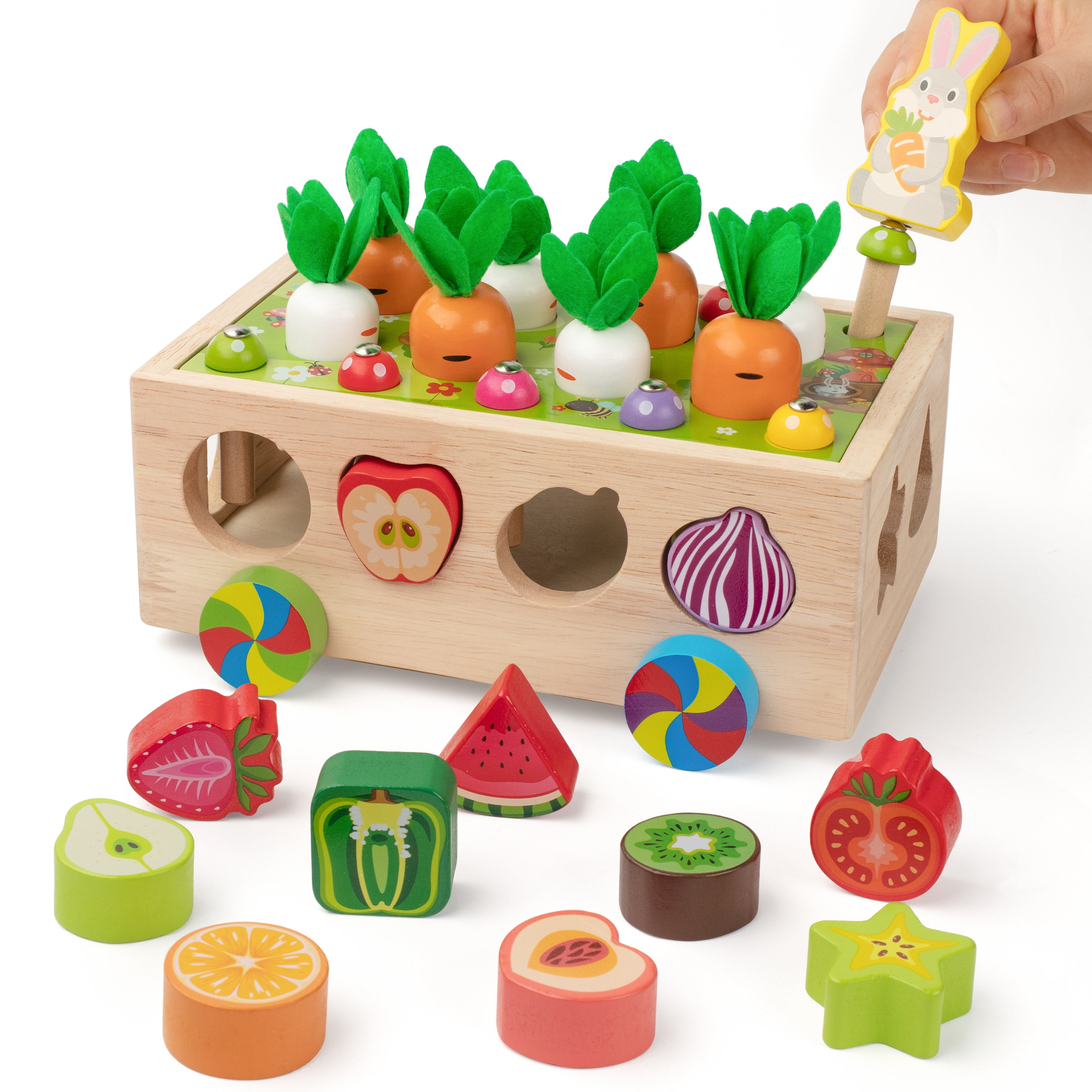 Shape Sorter Carrot Harvest Game Shape Sorter Toy for Toddlers Boys Children