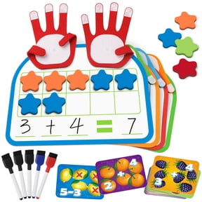 Coogam Montessori Math Manipulatives Number Counting Block, Magnetic Ten Frame Addition Subtraction Practice with Dry Erase Board, Educational Learning Toy for 3 Year Old