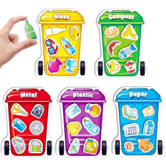 Coogam Montessori Toys for 3 Year Old, Magnetic Garbage Recycling Sorting Toy - Waste Category Classification and Environmental Awareness Learning Educational Toy Game