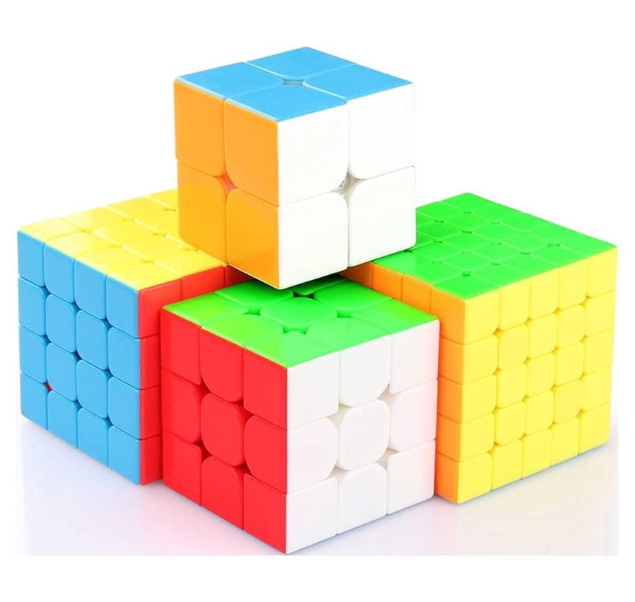 Coogam Moyu Cube Bundle 2x2 3x3 4x4 5x5 Speed Cube Set Meilong Pack Stickerless Brain Teaser Puzzle Toy for Kids Adults Challenge