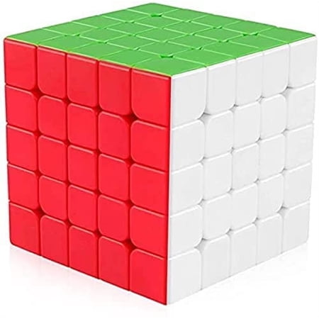 Coogam Qiyi 5x5 Speed Cube Stickerless Magic Puzzle Toy Gift for Kids and Adults Challenge (Qizheng S Version)