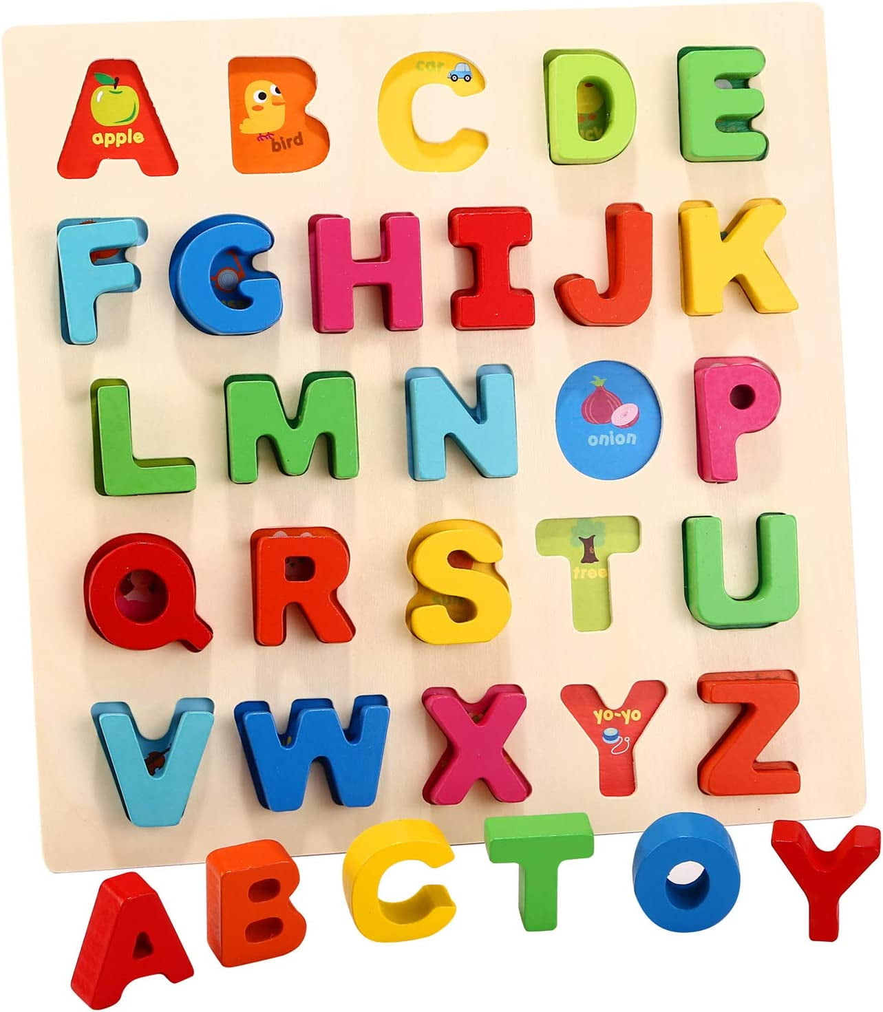 Montessori Wood Letter Wooden Alphabet Tracing Board,Practicing  Board,Double-Sided Boards for Toddlers and Preschool Gifts for Kids 
