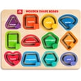 thumbnail image 1 of Coogam Wooden Color Shape Puzzle Board for Toddlers, Movable Sorting and Stacking Montessori Peg Board Matching Game Activities, Fine Motor Educational Learning Toys for 3 4 5 Year Old, 1 of 8