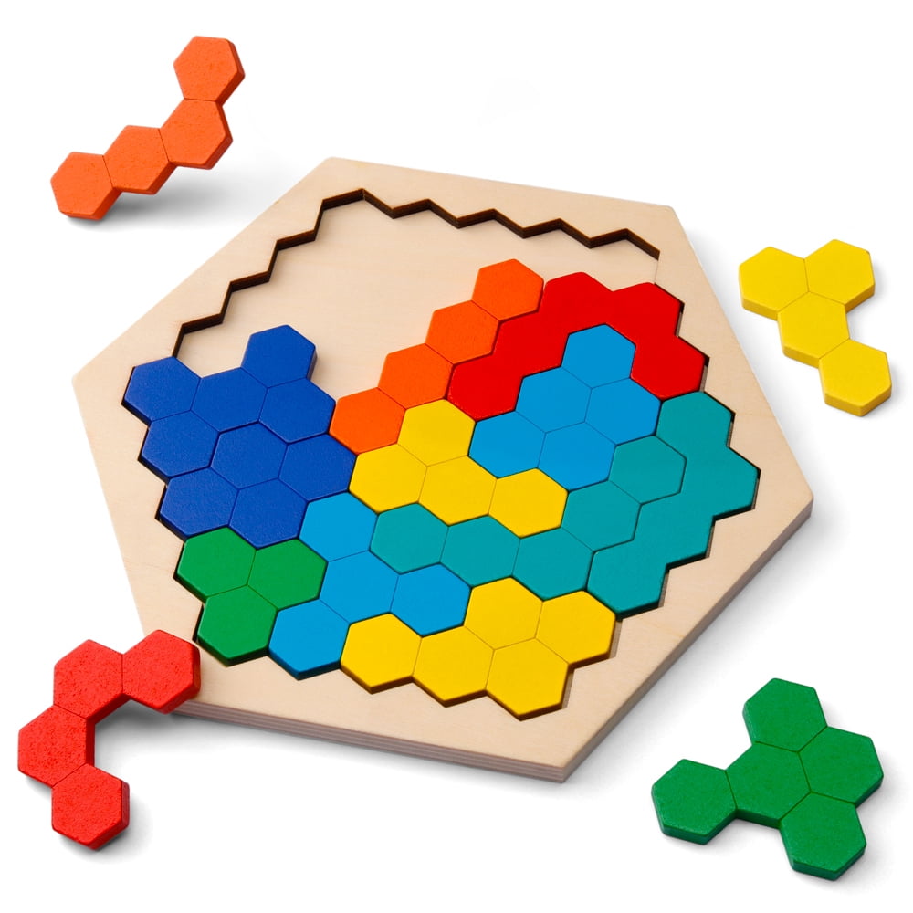 Handmade Hexagon Wooden Puzzle – Intuita Shop