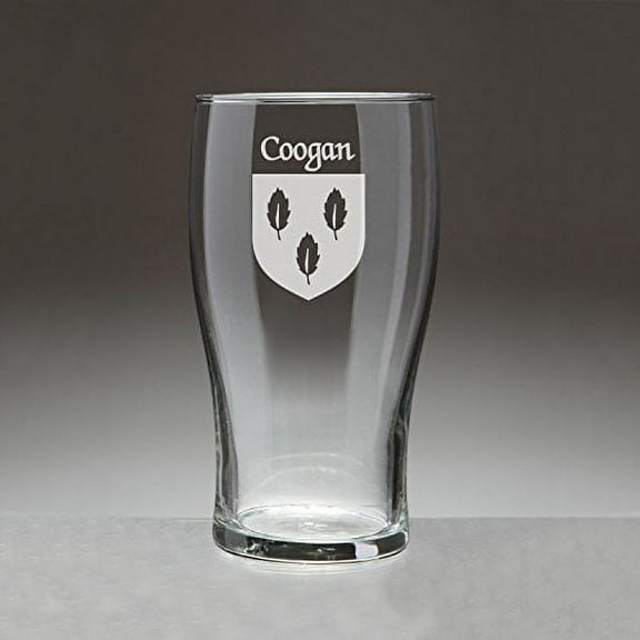 Coogan Irish Coat of Arms Tavern Glasses - Set of 4 (Sand Etched)