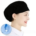 thumbnail image 1 of Cook Accessories Chic Breathable Hotel Restaurants Smoke-proof Dust Work Wear Hair Nets Cooking Hygienic Cap Chef Hat Work Hat BLACK ALL CLOTH, 1 of 8