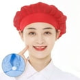thumbnail image 1 of Cook Accessories Chic Breathable Hotel Restaurants Smoke-proof Dust Work Wear Hair Nets Cooking Hygienic Cap Chef Hat Work Hat RED NET, 1 of 8