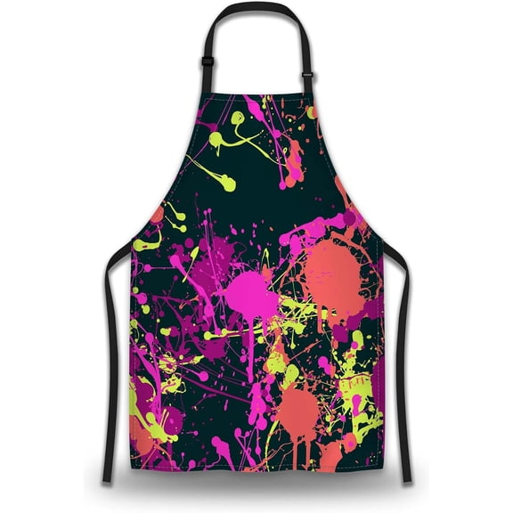 Cook Apron for Women Splatter Paint Pattern Mans Aprons for Cooking Funny for Kitchen Cooking Restaurant BBQ Painting Crafting 27” (W) x 31” (H), Waterproof Aprons
