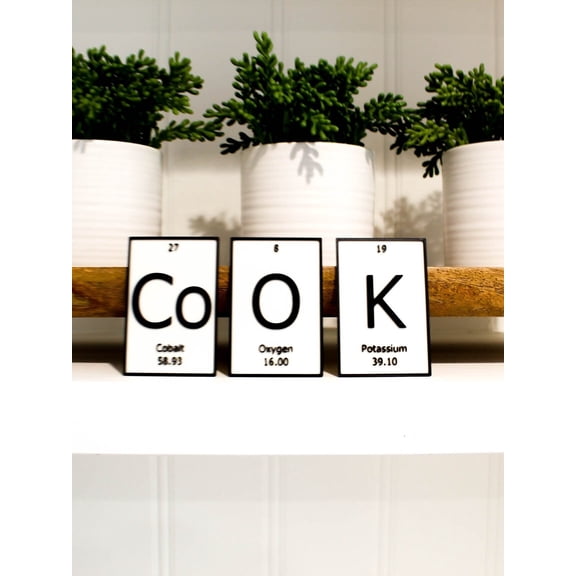 Cook | Clever Contraption Periodic Table of Elements Wall, Desk or Shelf Sign Custom Color