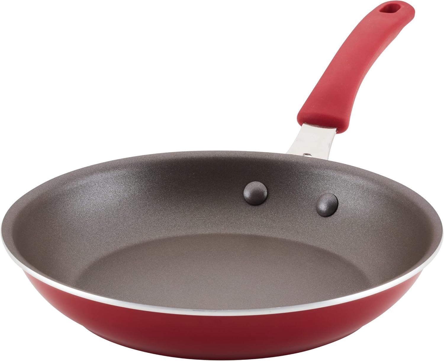 Red 10-Inch Aluminum Nonstick Frying Pan with Ceramic Coating
