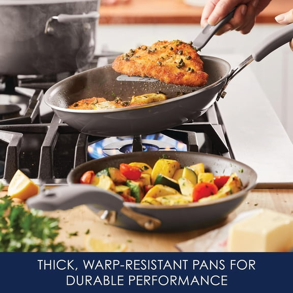 Cook + Create Nonstick Frying Pans Set 9.5 Inch and 11.75 Inch Gray Aluminum Skillet