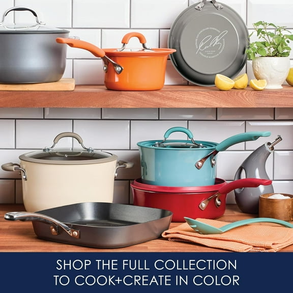 Cook + Create Nonstick Frying Pans Set, 9.5 and 11.75 Inch Agave Blue Skillet with Triple-Layer Coating