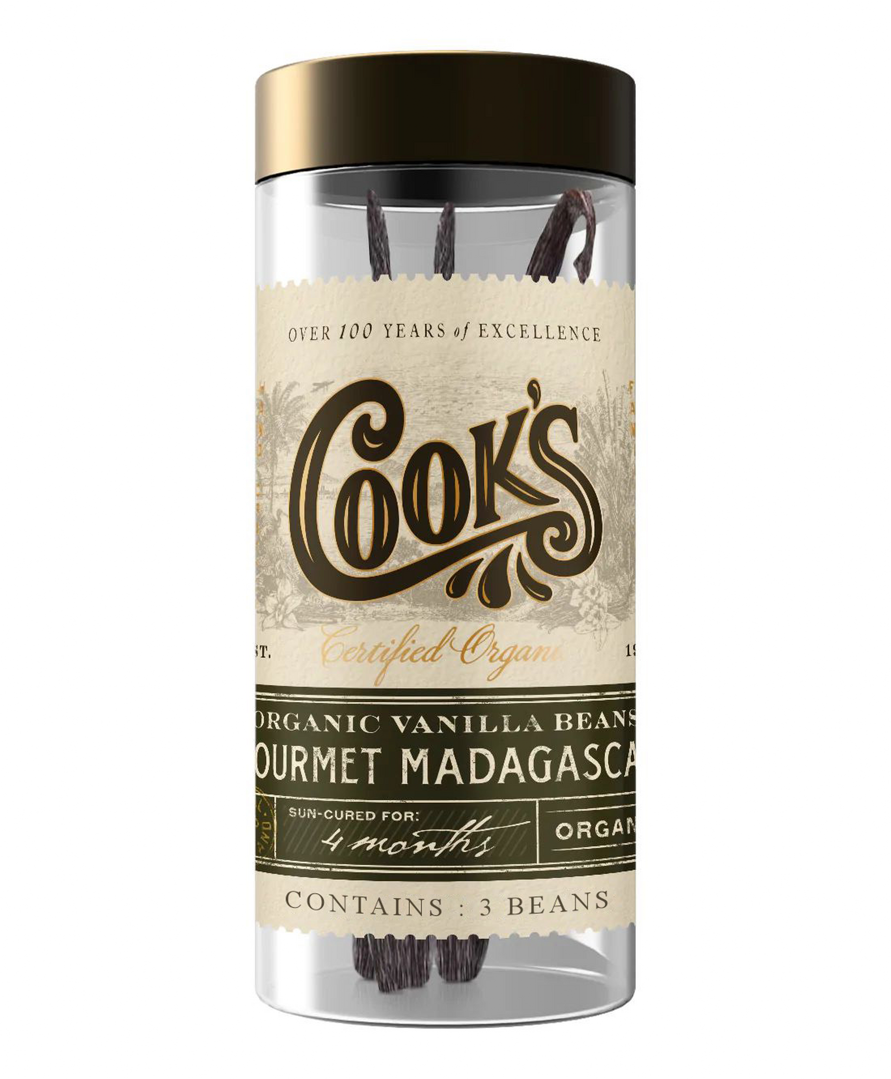 Cook Flavoring Company Organic Gourmet Madagascar Vanilla Beans