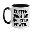 thumbnail image 1 of Cook For Friends, Coffee Gives Me My Cook Power, Gag Cook Two Tone 11oz Mug, Cup From Team Leader, 1 of 2