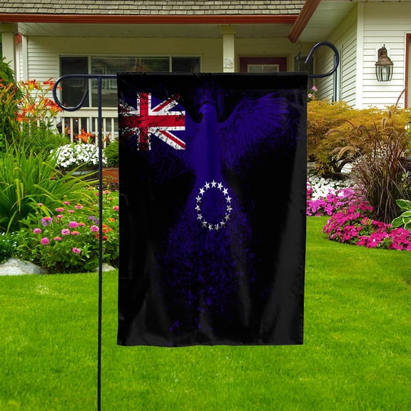 Cook Islander Flag With Eagle Painting - Proud Cook Islands Garden Flag (11.5x17.5) Double-Sided Decorative Polyester Indoor/Outdoor Flag