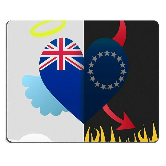 Cook Islands of a heart half demon half angel Mouse pads Gaming Mouse Pad 9.84x7.87 inches