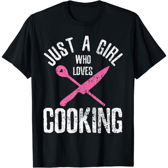 Cook Just A Girl Who Loves Cooking Chef Vintage T-Shirt