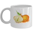 thumbnail image 1 of Vegetarian 11 oz Coffee Mug - Onion White Ceramic Gift, 1 of 4