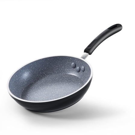 Cook N Home 10 Inch Nonstick Fry Pan, Skillet with Stay Cool Silicone Handle, Heavy Gauge Aluminum, Induction Compatible, Oven Safe, Easy Clean Frying Pan