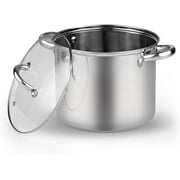 Cook N Home Basics 12 QT Stainless Steel Stock Pot with Lid, Cooking Pot for Pasta, Stockpot with Sturdy Handle, Soup Pot with Even Heating, Oven & Dishwasher Safe, Cookware for Canning, Boiling