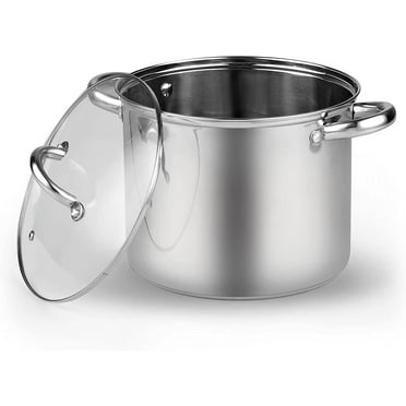 Cook N Home 12-Quart Stock Pot with Lid, Basic Stainless Steel Soup Pot, Oven Safe Kitchen Cooking Pot