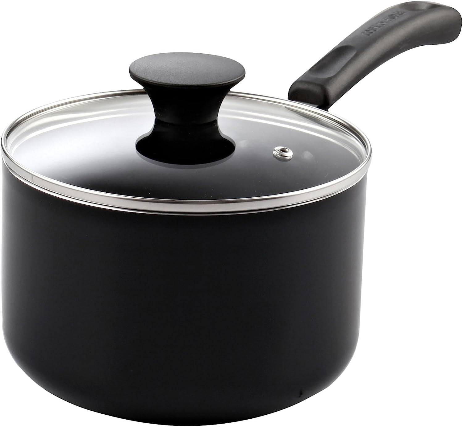 3 Quart Black Aluminum Non-stick Saucier with Glass Lid