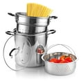 thumbnail image 1 of Cook N Home 4-Piece Stainless Steel Pasta Cooker Steamer Multipots, 12 Quart, Silver, 1 of 7