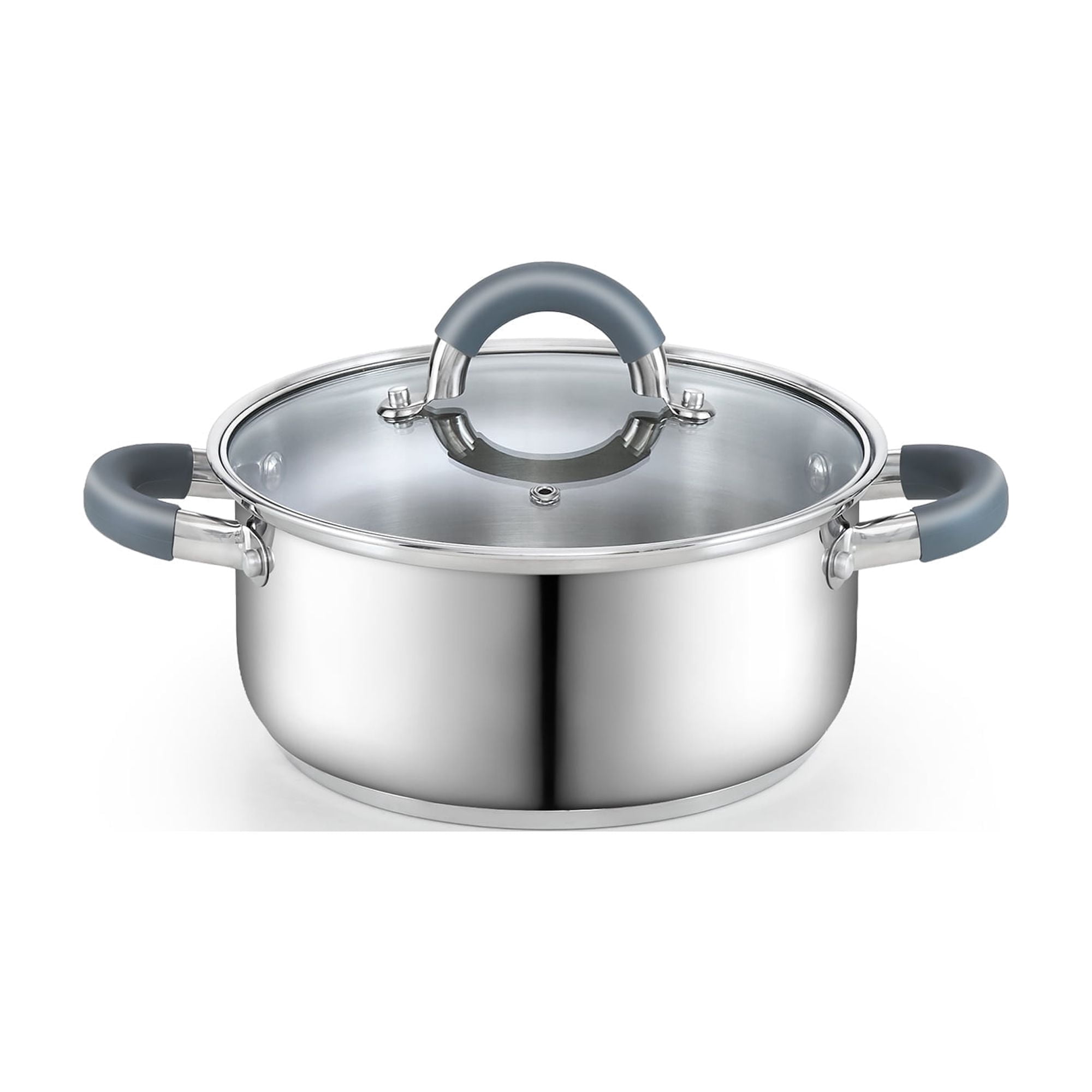 Cook N Home Basics 3 Quart Stainless Steel Stock Pot with Lid, Cooking ...