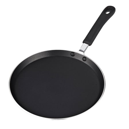 Cook N Home Professional 10.25 Inch Nonstick Crepe Pan, Heavy Gauge Crepe Pancake Pan Griddle, Dishwasher & Oven Safe, 26cm, Black