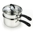 thumbnail image 1 of Cook N Home Double Boiler Saucepan 2-Quart, Professional 18-10 Stainless Steel Steam Melting Pot for Butter Chocolate Cheese, Tempered Glass Lid, Silver, 1 of 8