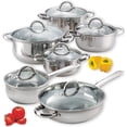 thumbnail image 1 of Cook N Home Kitchen Cookware Sets, 12-Piece Basic Stainless Steel Pots and Pans, Silver, 1 of 8