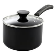 Cook N Home Nonstick Sauce Pan with Glass Lid 2-Qt, Multi-purpose Pot Saucepan Kitchenware, Black, Aluminum