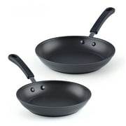 Cook N Home Professional 8/9.5 Inch Hard Anodized Nonstick Frying Pan Set, Cooking Skillet with Stay-Cool Handles, Dishwasher Safe, 2-Piece, Black