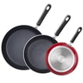 thumbnail image 1 of Cook N Home Professional 8/9.5/11 Inch Nonstick Frying Pan Set, Kitchen Cooking Skillets Saute Fry Pan, Induction Compatible, 3-Piece, Red, 1 of 8