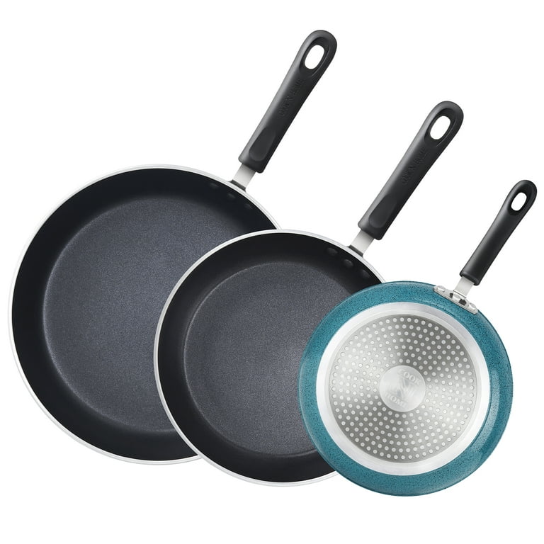 Kitchen Cookware Sets Nonstick Ceramic Bule,1.2 Quart Pot Saucepan with Lid+8 inch Small Frying Pan +9.5 Hard Anodized Frying Skillet Pan, Induction
