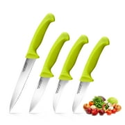 Cook N Home Paring Knife Set 4-Piece, High Carbon Stainless Steel Kitchen Knives, Includes-Utility, Paring, Vegetable, Peeling Knife