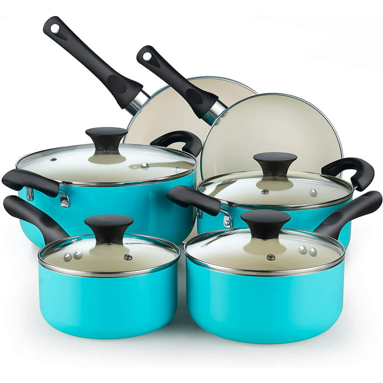Cook N Home Pots and Pans Set Nonstick, 10 Piece Ceramic Kitchen Cookware  Sets, Nonstick Cooking Set with Saucepans, Frying Pans, Dutch Oven Pot with