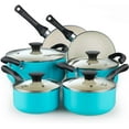 thumbnail image 1 of Cook N Home Pots and Pans Set Nonstick, 10 Piece Ceramic Kitchen Cookware Sets, Nonstick Cooking Set with Saucepans, Frying Pans, Dutch Oven Pot with Lids, Turquoise, 1 of 7