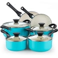thumbnail image 1 of Cook N Home Pots and Pans Set Nonstick, 10 Piece Ceramic Kitchen Cookware Sets, Nonstick Cooking Set with Saucepans, Frying Pans, Dutch Oven Pot with Lids, Turquoise, 1 of 8