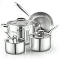 Cook N Home Pots and Pans Stainless Steel Cooking Set 7Piece, TriPly