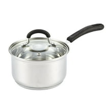 Cook N Home Saucepan Sauce Pot with Lid 2 Quart Professional Stainless Steel, Stay Cool Handle, silver